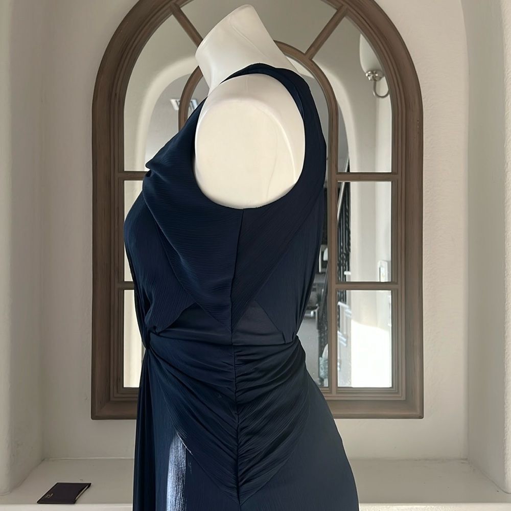 Badgley Mischka Navy Petunia Gown, Maxi, Excellent, Size 2 - Picture 10 of 16